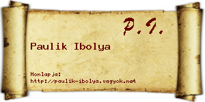 Paulik Ibolya névjegykártya