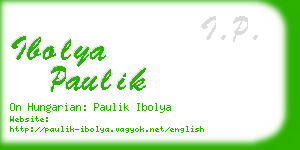 ibolya paulik business card